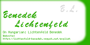 benedek lichtenfeld business card